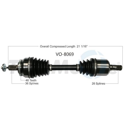 Surtrack Axle Cv Axle Shaft, Vo-8069 VO-8069